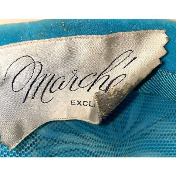Vintage Teal Marche Exclusive hat circa 1960s EUC - Picture 4 of 4